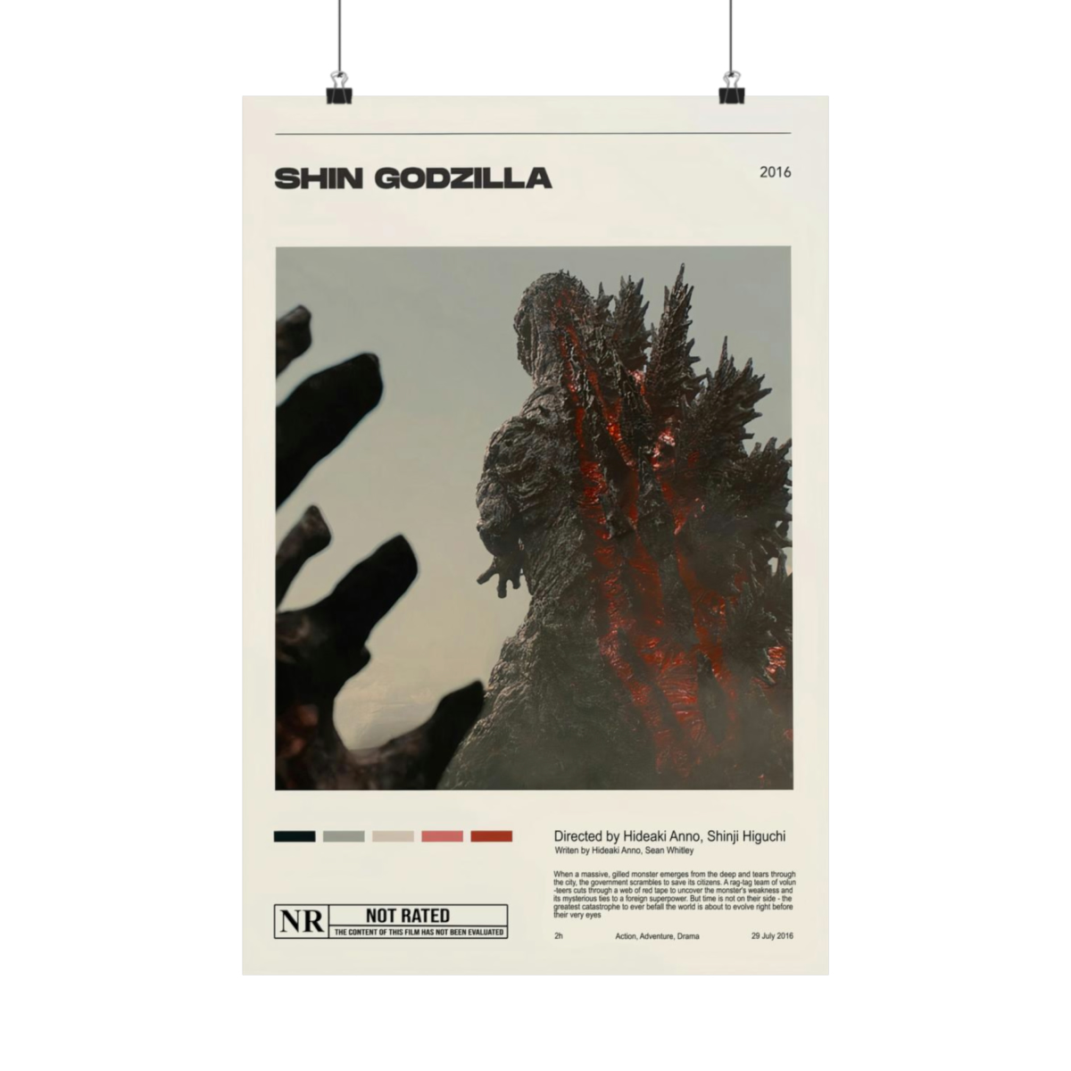 Shin Godzilla poster, derected by Hideaki Anno & Shinji Higuchi Vintage Home Decor Poster