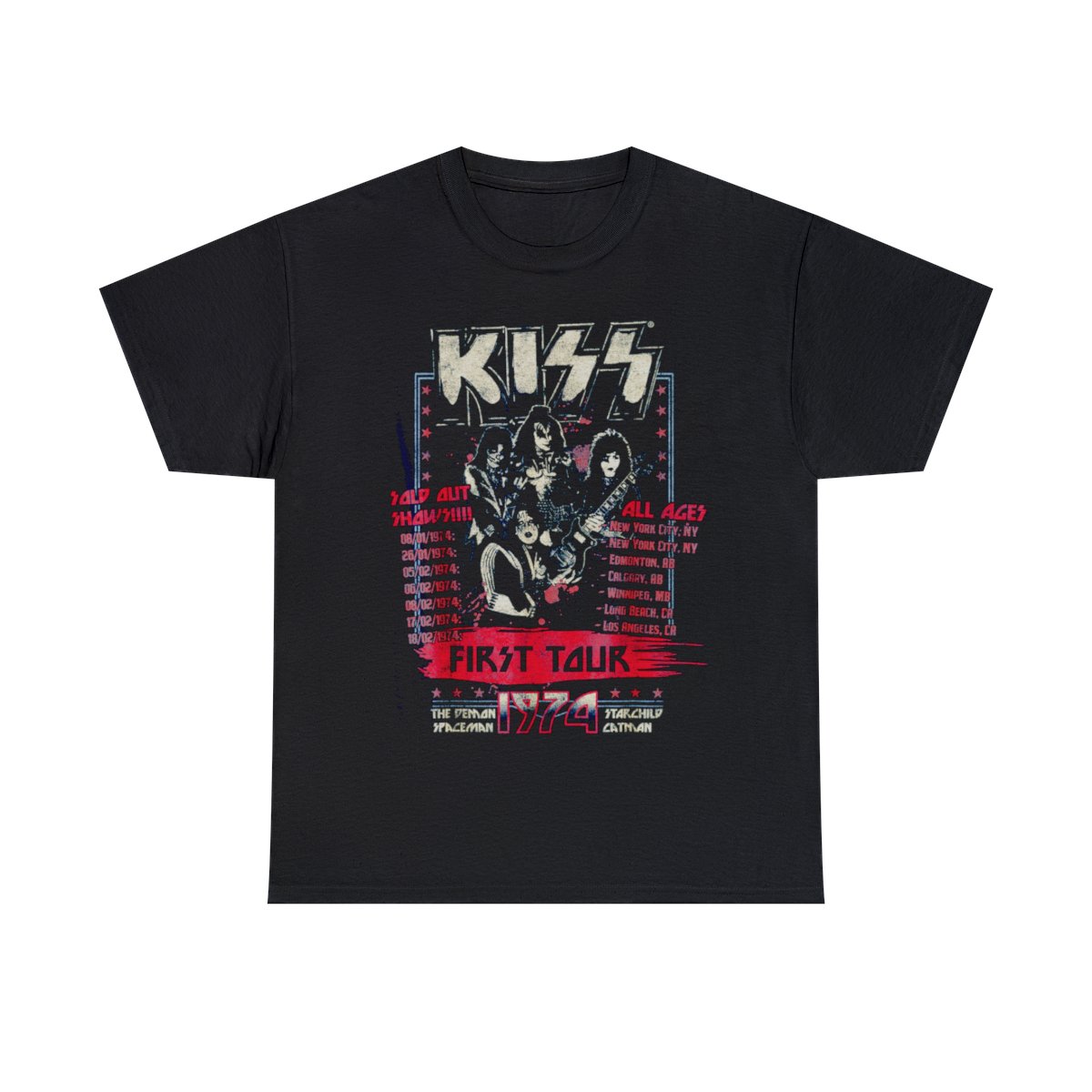 KISS First Tour T-Shirt Unisex Heavy Cotton Tee