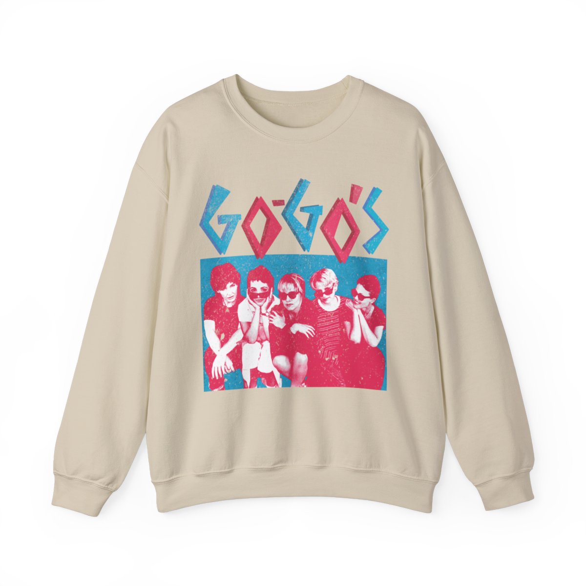 Go-Go’s Rock Band Photo Shirt Pink New Wave LA Band Pop Tee Unisex Heavy Blend Crewneck Sweatshirt