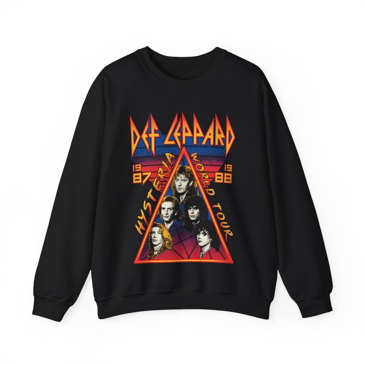 Def Leppard Shirt Classic Def Leppard Hysteria Tour 80s Rock Music Shirt & Stickers Unisex Heavy Blend Crewneck Sweatshirt