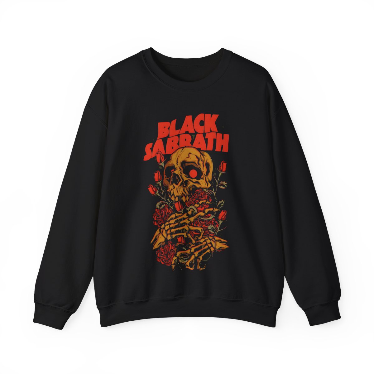 Skull and Roses Black Sabbath Shirt, Black Sabbath tour Gift Tee for Men Women Unisex Heavy Blend Crewneck Sweatshirt