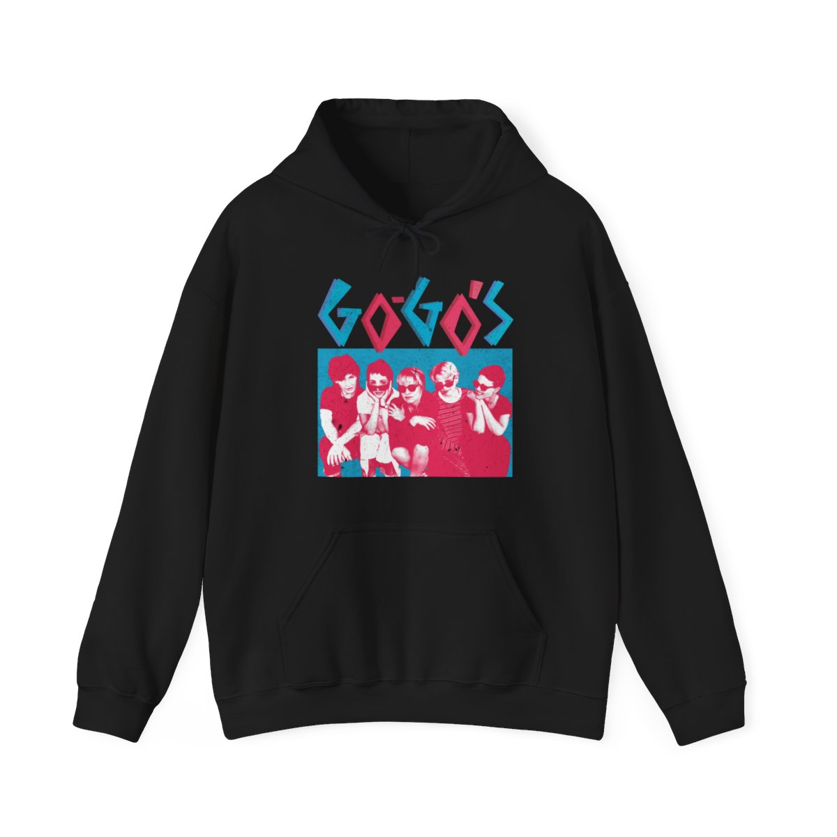 Go-Go’s Rock Band Photo Shirt Pink New Wave LA Band Unisex Heavy Blend Hooded Sweatshirt