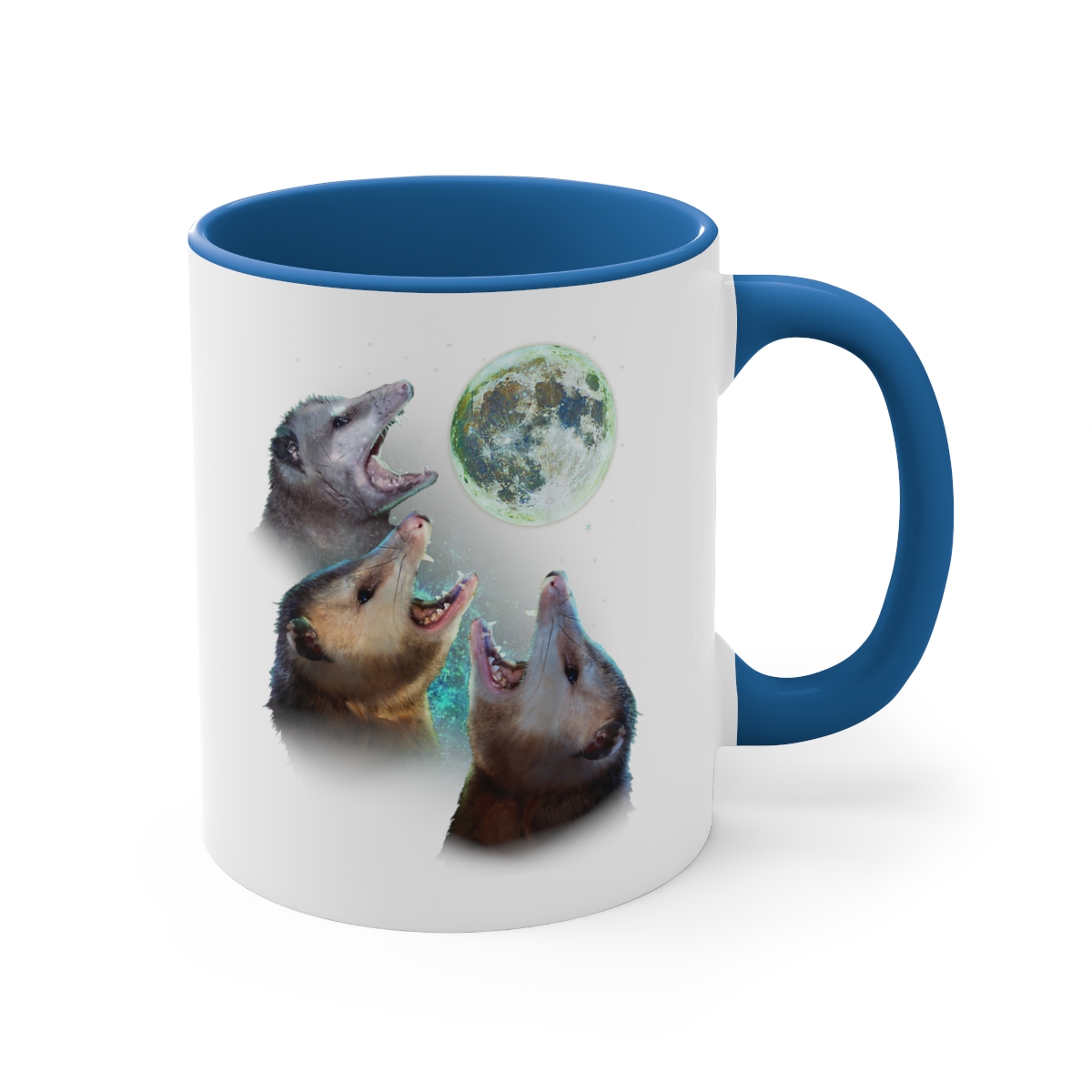 Three Opposum Moon With 3 Possums And Dead Moon Costume Graphic Accent Coffee Mug, 11oz