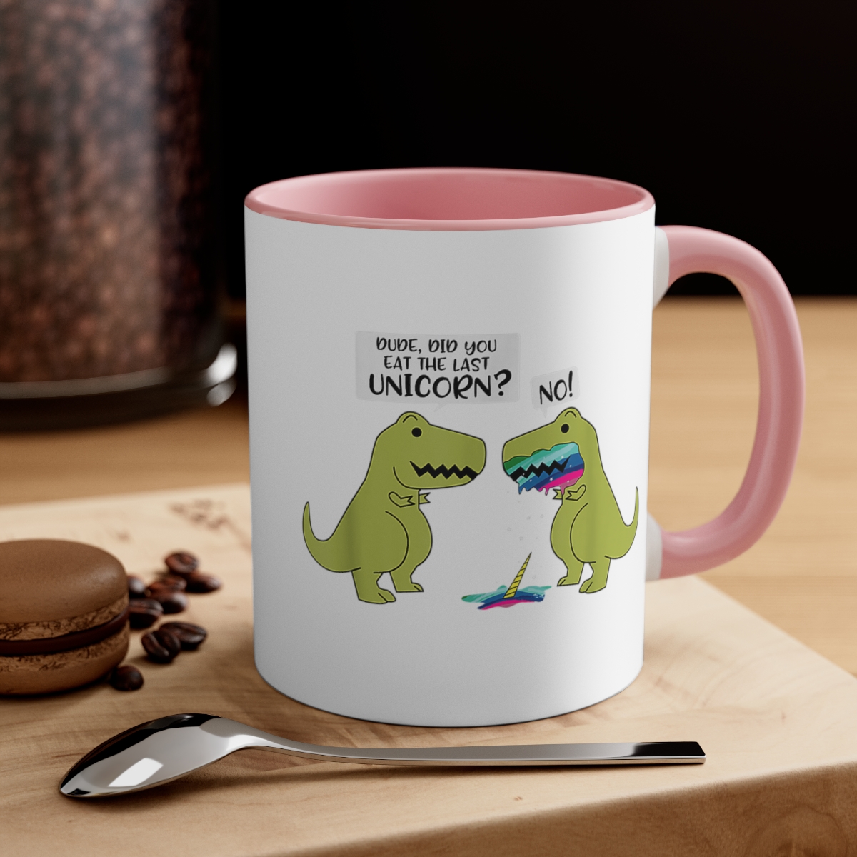 Did You Eat The Last Unicorn Dinosaur Graphic Accent Coffee Mug, 11oz