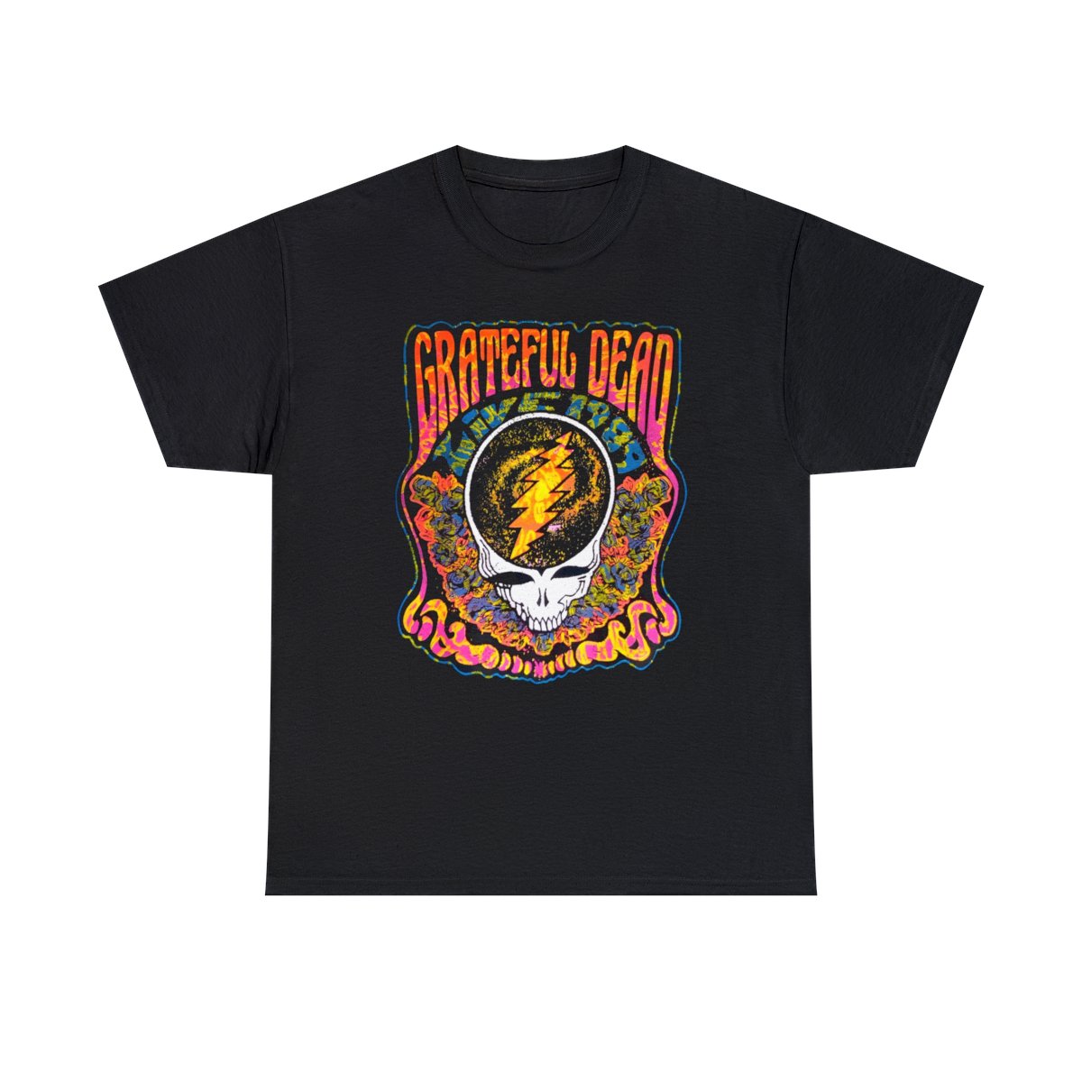 Junk Food Clothing Grateful Dead Vintage Graphic Black Band Rock T-Shirt Unisex Heavy Cotton Tee
