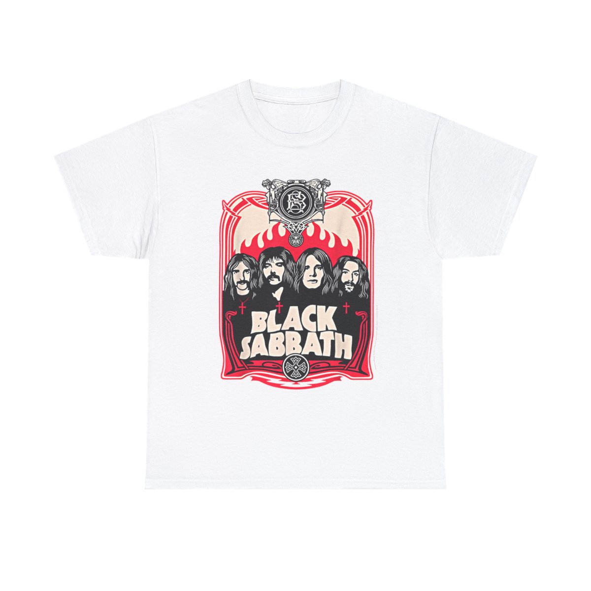 Black Sabbath Official Red Flames Graphic T-Shirt